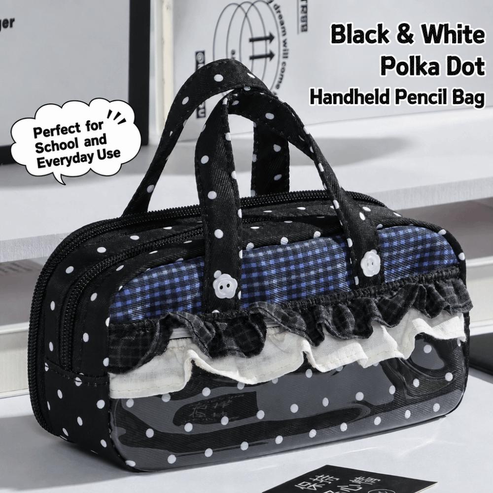 Multi-Layer Pencil Case Ruffle Lace Trim Pencil Pouch Large Capacity Stationery Organizer  Students