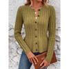 Modischer Strick-Cardigan Damen Langarm Einfarbig Vielseitiger Pullover-Mantel