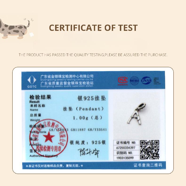 Personalized Fun Dachshund Letter Pendant Accessories S925 Sterling Silver Letter Diy Beads