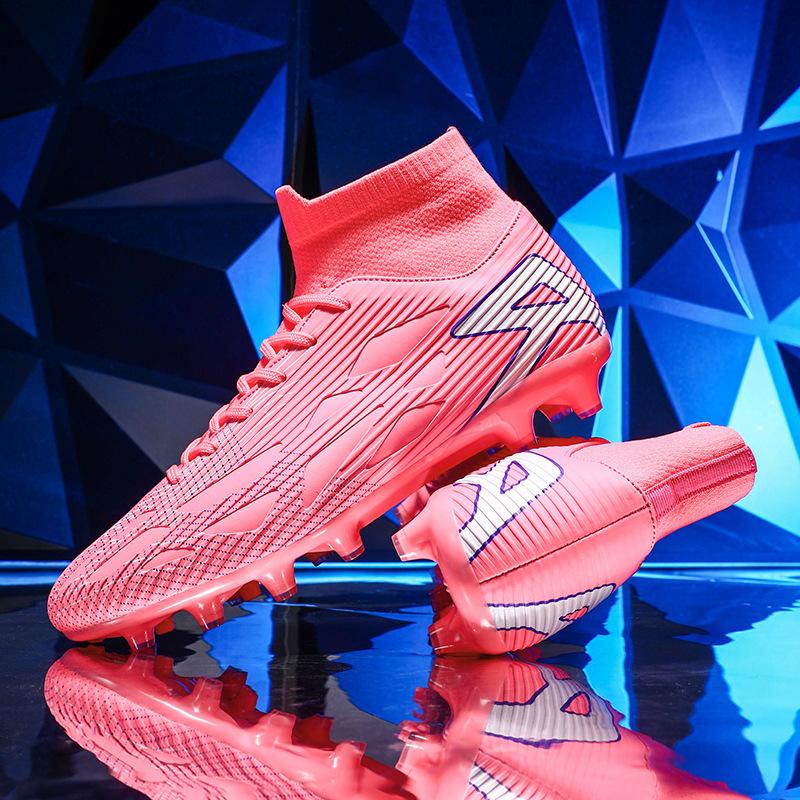 High-top Full-size Sports Shoes, Women's Long Nails, Teenagers' New Broken Nails, Football Shoes, Men's European Cup Training
