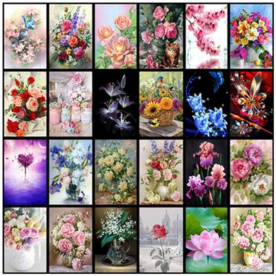 Pintura de diamante 5D Diy, varias flores, mosaico bordado, punto de cruz, decoración del hogar, regalo hecho a mano