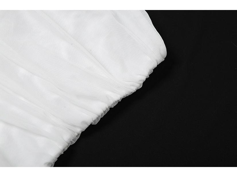 2024 European & American Style Women's One-Shoulder Slim Fit Sleeveless Pleated Top - Solid Color