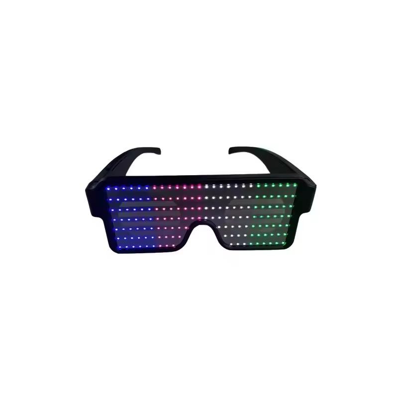 Led Party Glasses Multilingual USB Charge Led Flashing Luminous Eyewear Christmas Concert Birthday Party Holiday Glow Sunglasses