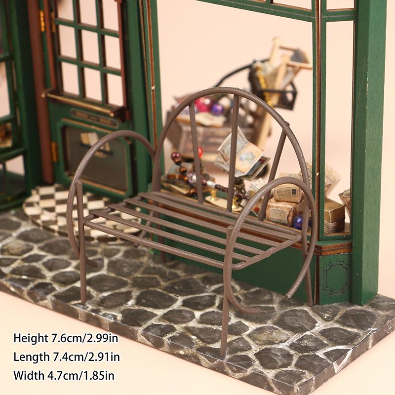 1/12 Dollhouse Mini Park Bench Recliner Lounge Chair Model Dollhouse Fairy Garden Decoration Micro Landscape Ornaments