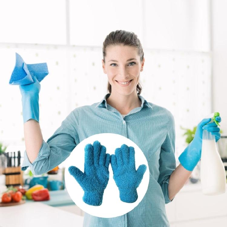 Multipurpose Dust Collection Gloves Soft Absorbent Corals Fleece For Home Cleaning Tasks Gentle On Furniture Surfaces