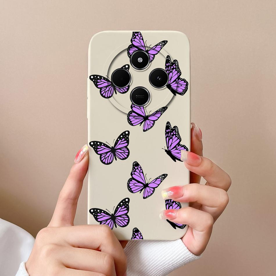 For Xiaomi POCO C75 Case Love Heart Butterfly Back Cover For POCO C 75 4G Phone Housing Soft High Quality Liquid Silicone Fundas