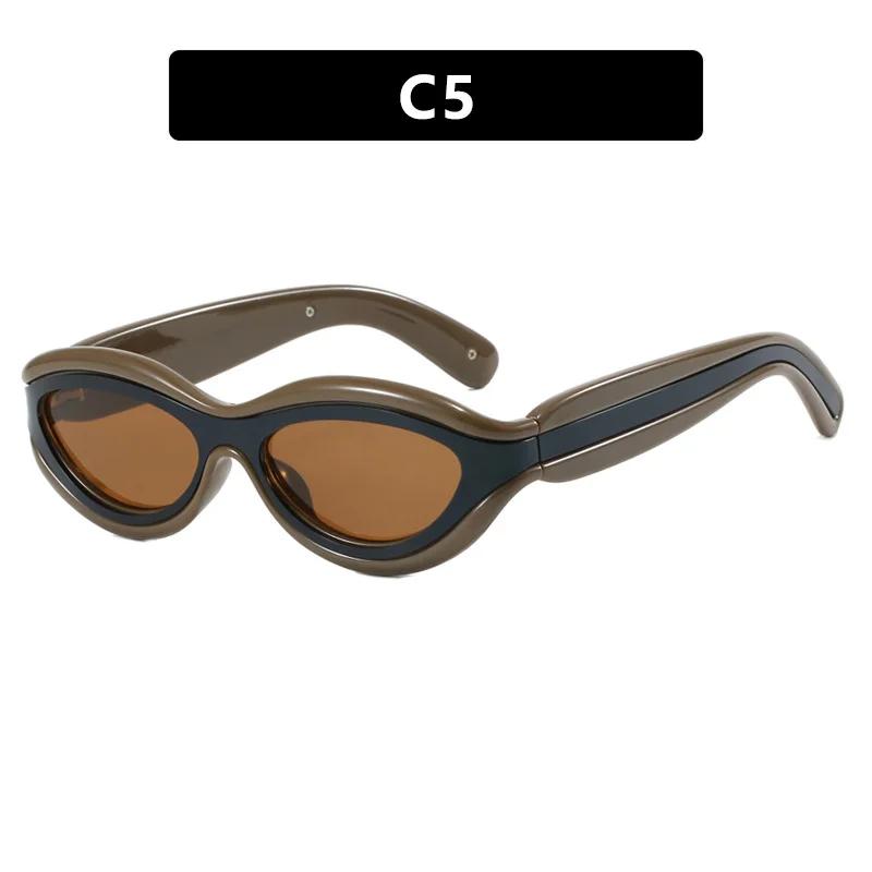 Small Frame Cat Eye Sunglasses Versatile Y2K  Avant-garde UV Resistant Sunglasses Elliptical Protective Goggles