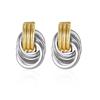Gold-Tone Geometric Twist Earrings: Fashionable and Versatile Multi-Layer Braided Earrings for Women.
