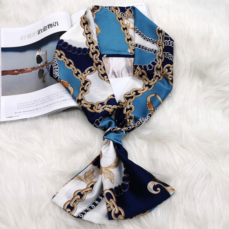 Korean Style Versatile Long Silk Ribbon Scarf