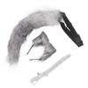 Cat Ears and Wolf Animal Tail Cosplay Costume Faux   Hair Clip Headdress Halloween Leather Neck Chocker Set Animal Cosplay Party Costume