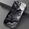 Case For iPhone 17 Pro Max 16 15 14 13 12 11 7 8 Plus 17Air 16E XR XS X Black Marble Gradient Pattern Tempered Glass Phone Cover