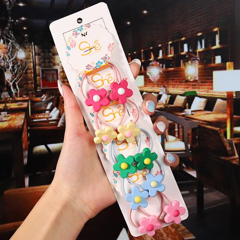 Cartoon Animal Flowers Princess Scrunchie Children Girls Kids Elastic Hair Rubber Bands Accessories Tie Hair Ring Rope Headdress