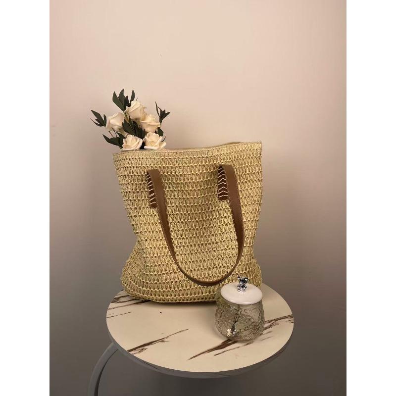 New women's straw bag fashionable and versatile travel large capacity beach bag underarm bag threedimensional large capacity