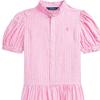 Polo Ralph Lauren Striped Bubble Short Sleeve Dress Kids Dresses Pink 313964281-001