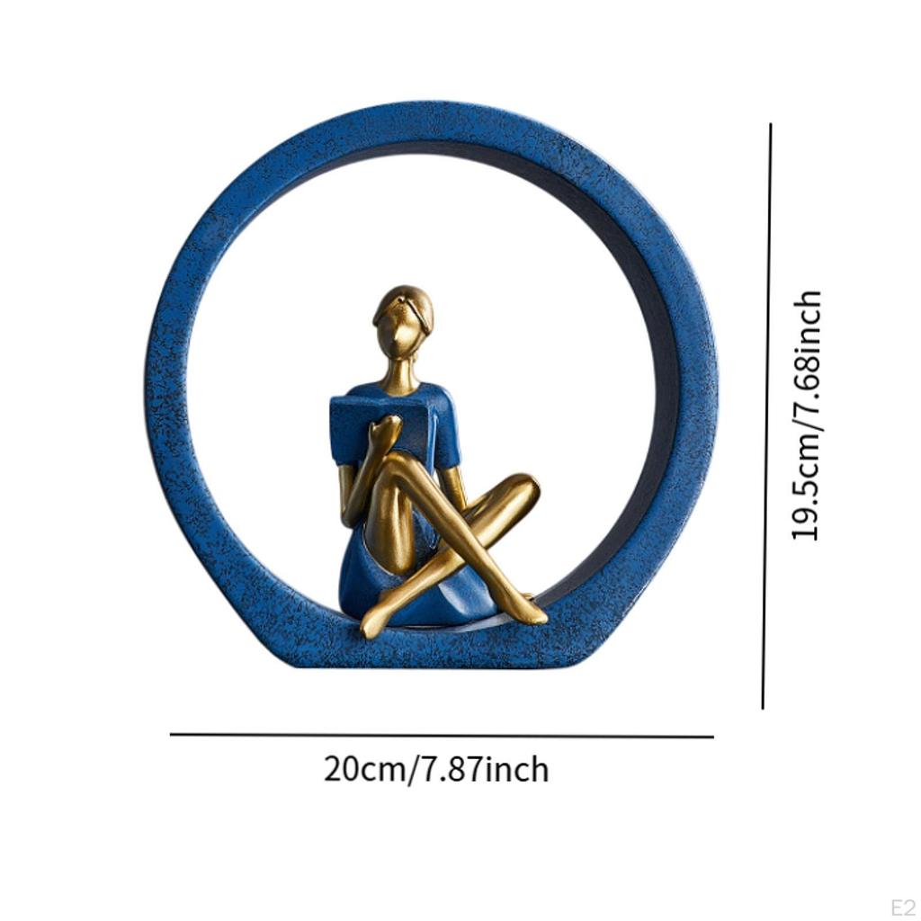 Girl Figurine Women Statue Bookshelf Elegant Decorative Decoration Abstract Sculpture