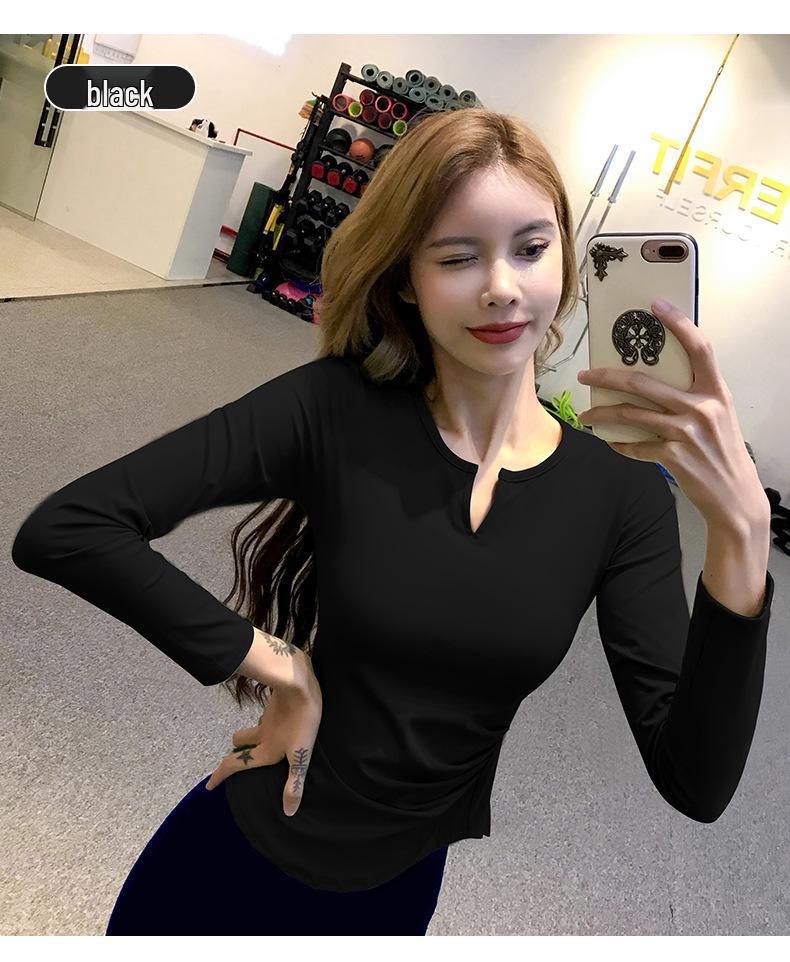 Women's Quick-dry V-neck Long-sleeve Slim-fit Yoga Top