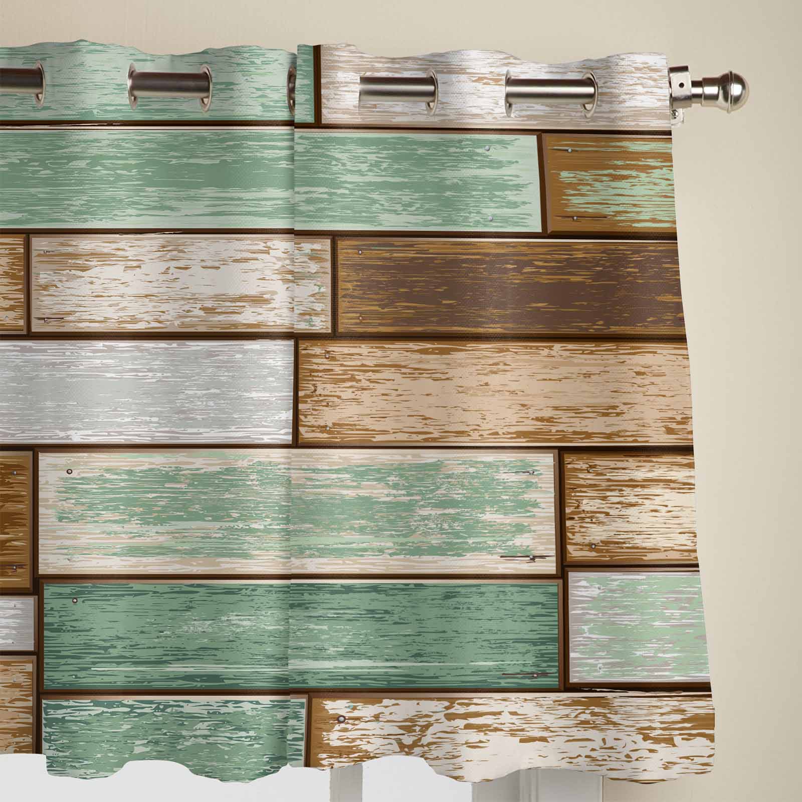 Ретро деревянная доска текстура оконные шторы для гостиной роскошные занавески — фото 4