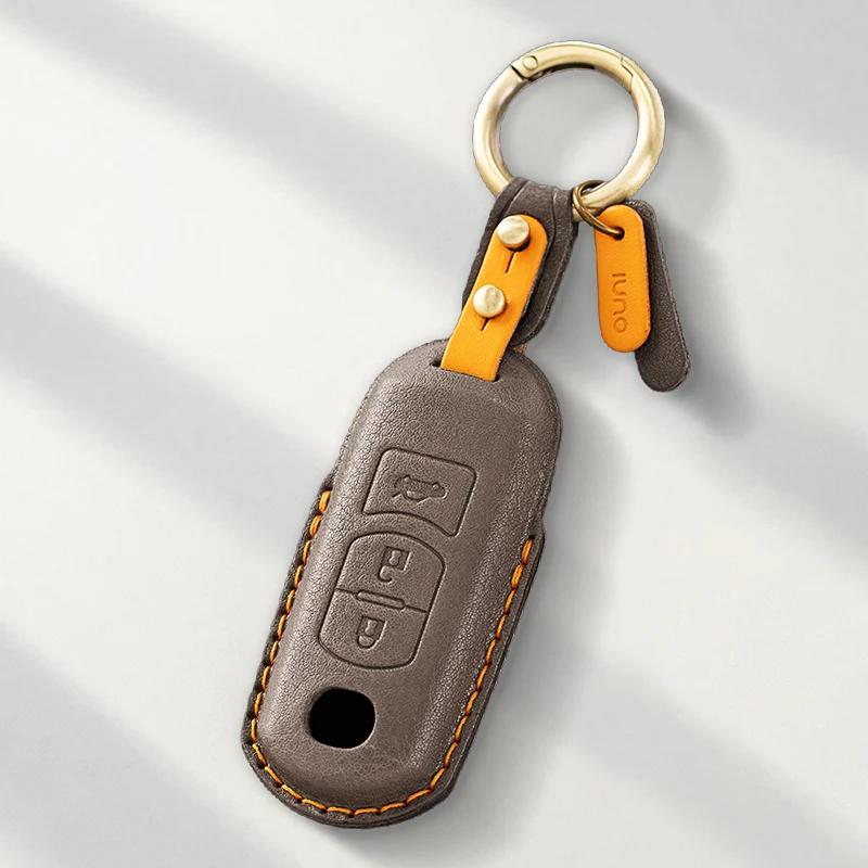Key Case for Car Genuine Leather Protector For MAZDA 2 3 5 6 CX-3 CX-5 CX-7 CX-9 Atenz Miata MX5 Axela CX4 Key Case Cover Fob
