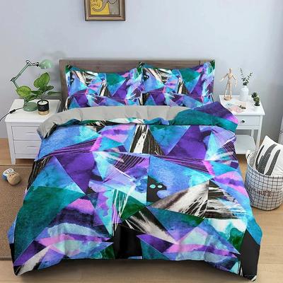 Top Geometrie Bettbezug Buntes Muster Bettwäsche-Set für Schlafzimmer 3D-Druck Bettdecke Steppdeckenbezüge USEUAU Einzel- Doppelgröße
