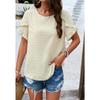 Women's Summer Solid Color Polka Dot Round Neck Short-sleeved Top for Women Shirt