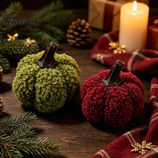 Plush Pumpkin Decor Mini Artificial Decoration, Fall 3D Stuffed Decorative Fabric Pumpkins Ornament for Autumn Halloween Thanksgiving Decoration Teddy