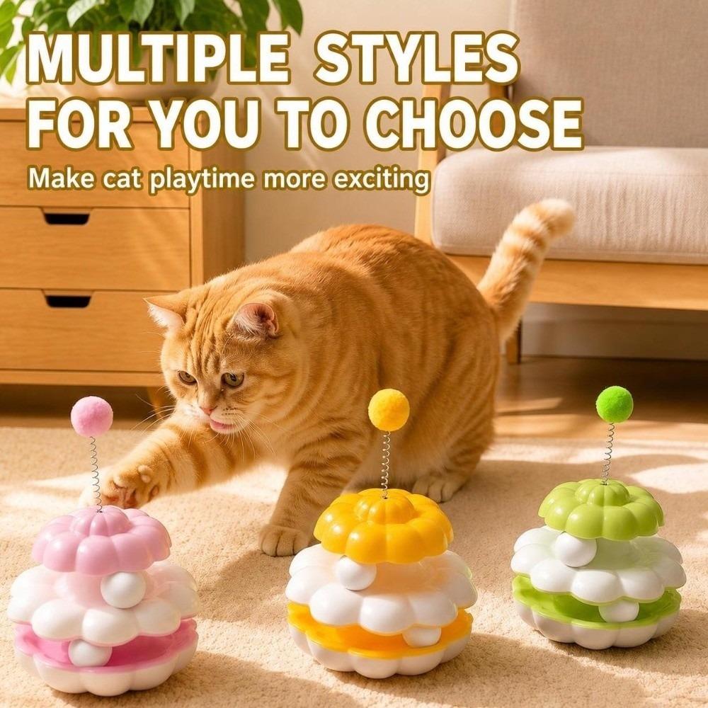 Spring Toy Interactive Cat Toy Plastic Tumbler Cat Toy Cat Turntable Toy  Boredom Relief Activity