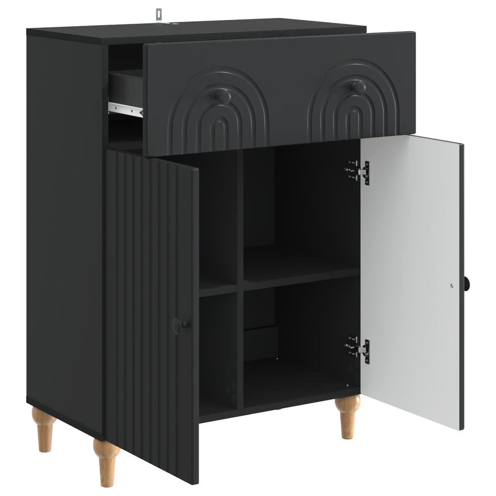 Sideboard Black 66 x 34.5 x 90 cm Particleboard