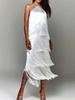 Dusker Halter Split Kvinner Kjole Ermeløs Ryggløs Snøring Party Summer Street Club Evening Robe