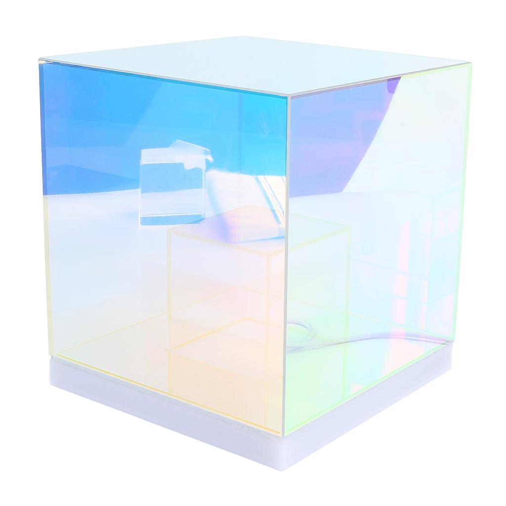 3D Cube LED Table Lamp RGB Colorful Clear Modern USB Square Table Night Light for Bedroom Living