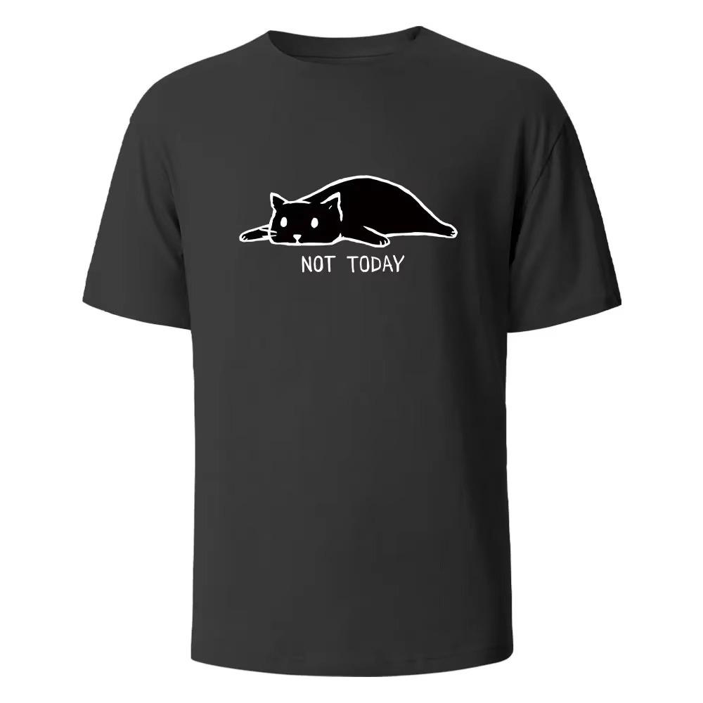 Not Today Funny Printed T-shirts for Men 100% Cotton Summer Breathable Comfortable Tops Short-Sleeved O-neck Basic Men Clothing