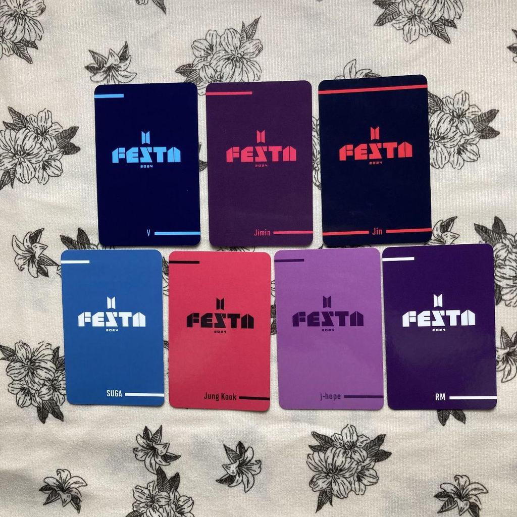 [USED] 2024 BTS 11th Anniversary FESTA ARMY ZONE trading cards (7 pieces)