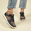 Autumn New Flat-bottomed Leopard Print Lace-up Casual Sports Shoes Women's Foreign Trade Large-size Four-season Single Shoes Running Shoes