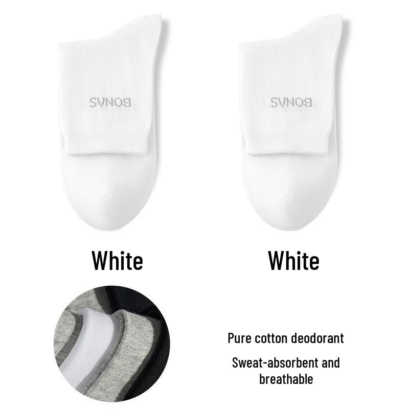 

Bonas Men s Mid-Calf Cotton Socks - Antibacterial, Odor-Resistant, Sweat-Absorbent, Autumn.