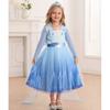 Elsa Die Eiskönigin 2 Kleid für Mädchen, Eisprinzessin, Premium-Stoff, 140 cm, Alter 6-7, Kaiserblau
