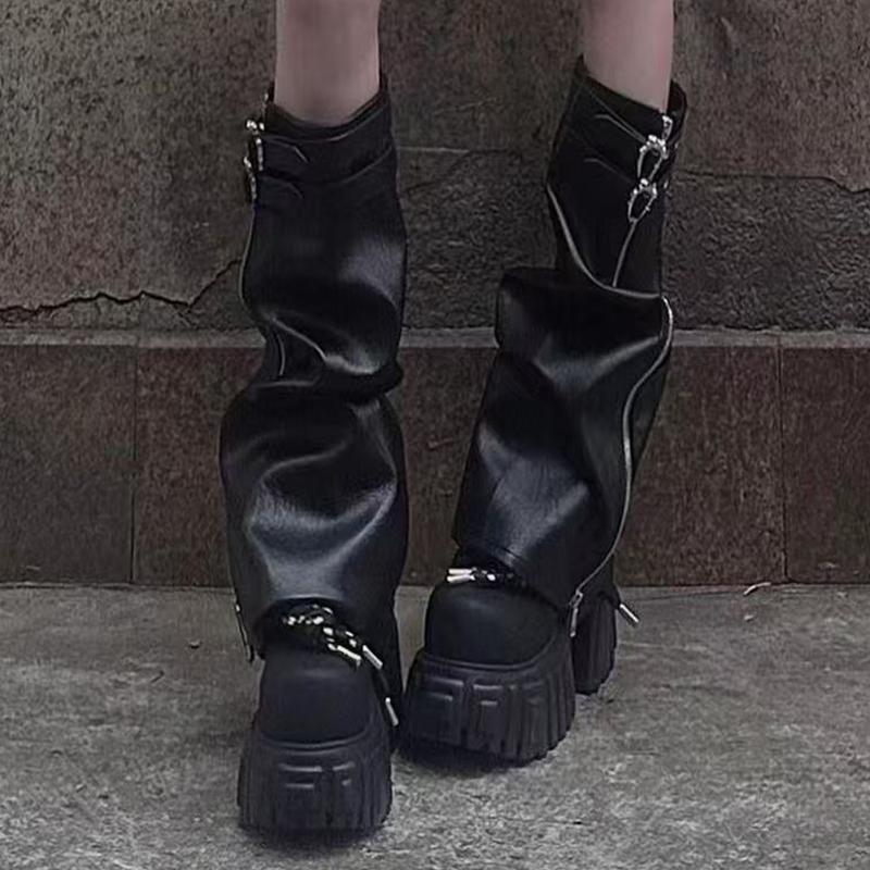 Fashion Designer Women's High Boots Platform Knee High Heeled Shoes Winter 2025 Goth Motorcycle Boots New Walking Chelsea Mujer Botas