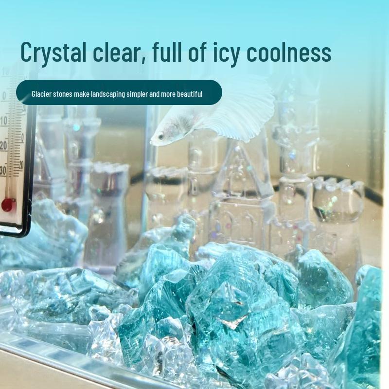 Eisblaue Kristallsteine Aquariumkies für Betta-Aquarien