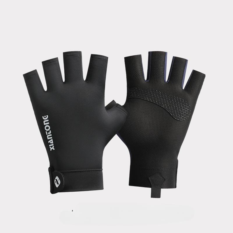 Sunscreen Gloves Anti-purple Outdoor Line Men's Finger Ice Silk Short Thin