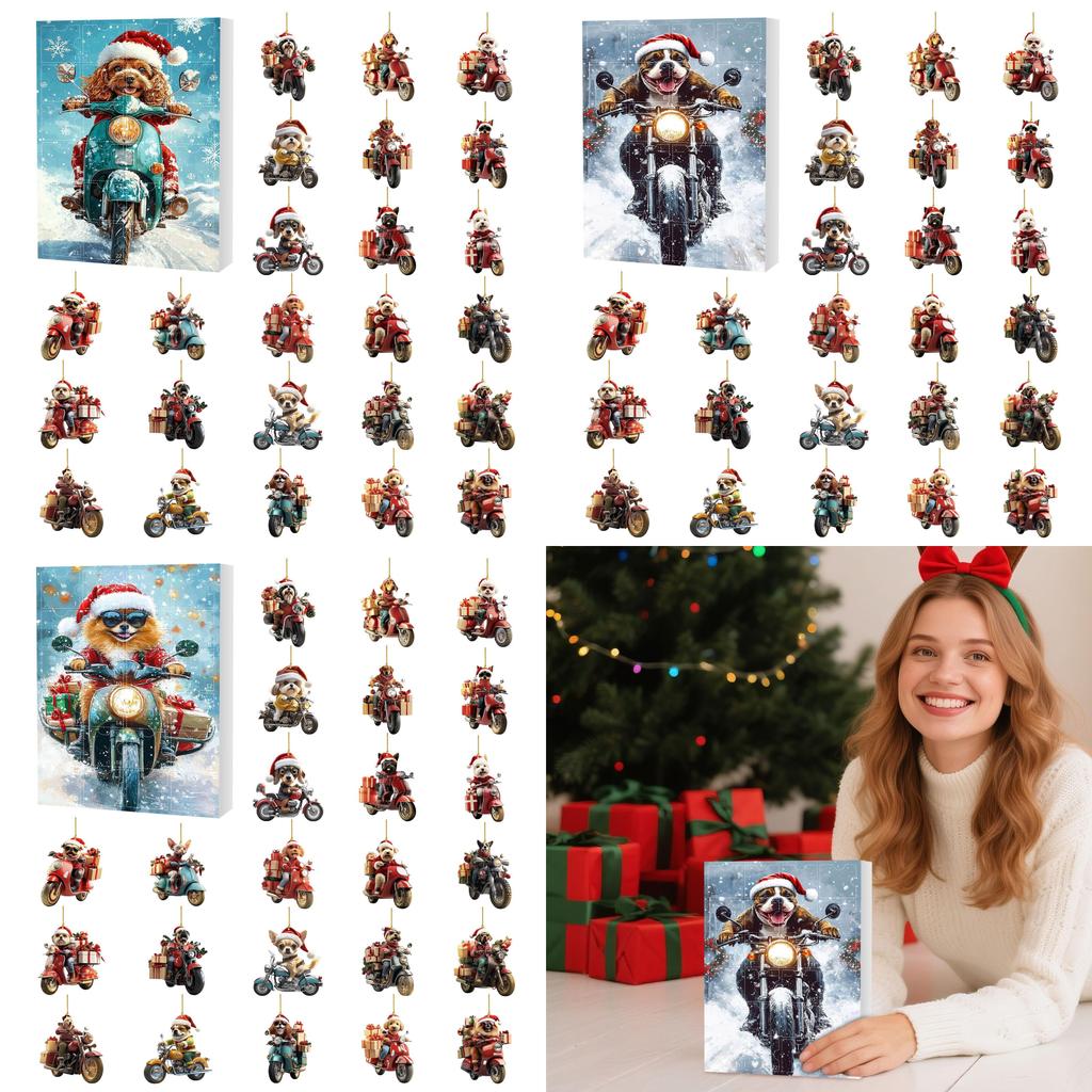 Christmas Dog Advent Calendar With Acrylic Decor For Holiday Gift Gifting