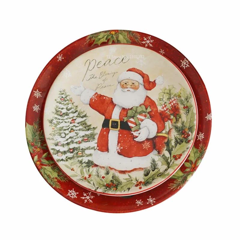 Keramické talíře s vánoční tématikou Sada nádobí Podglazura Barva Proces Šálek kávy Miska na polévku Santa Claus Steakový talíř
