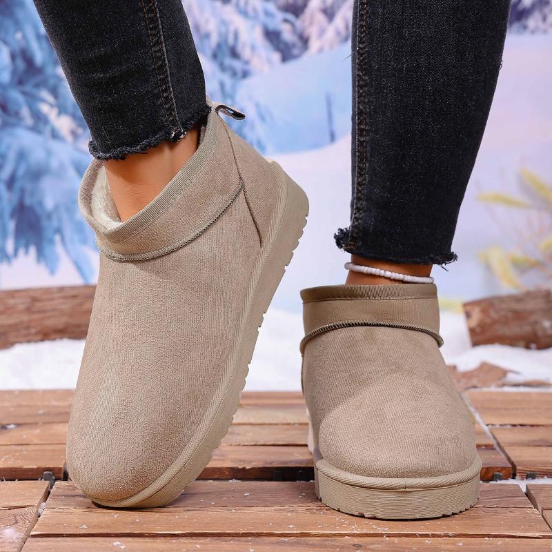 New Outdoor Snow Boots Winter Super Warm Snow Boots Short Ankle Boots Plush Soft Boots for Women Fashion Cozy Anti-ski Boots