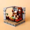 MOC Medieval  Building Blocks Set Hanging Cage Guillotine Castle Fountain Bonfire Tent Bulletin Board Ox Cart Carriage Gift Toy
