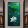 Abstract Flower Picture Canvas Painting New Chinese Golden Luxury Lotus Posters and Prints Wall Picture for Porch Home Decor