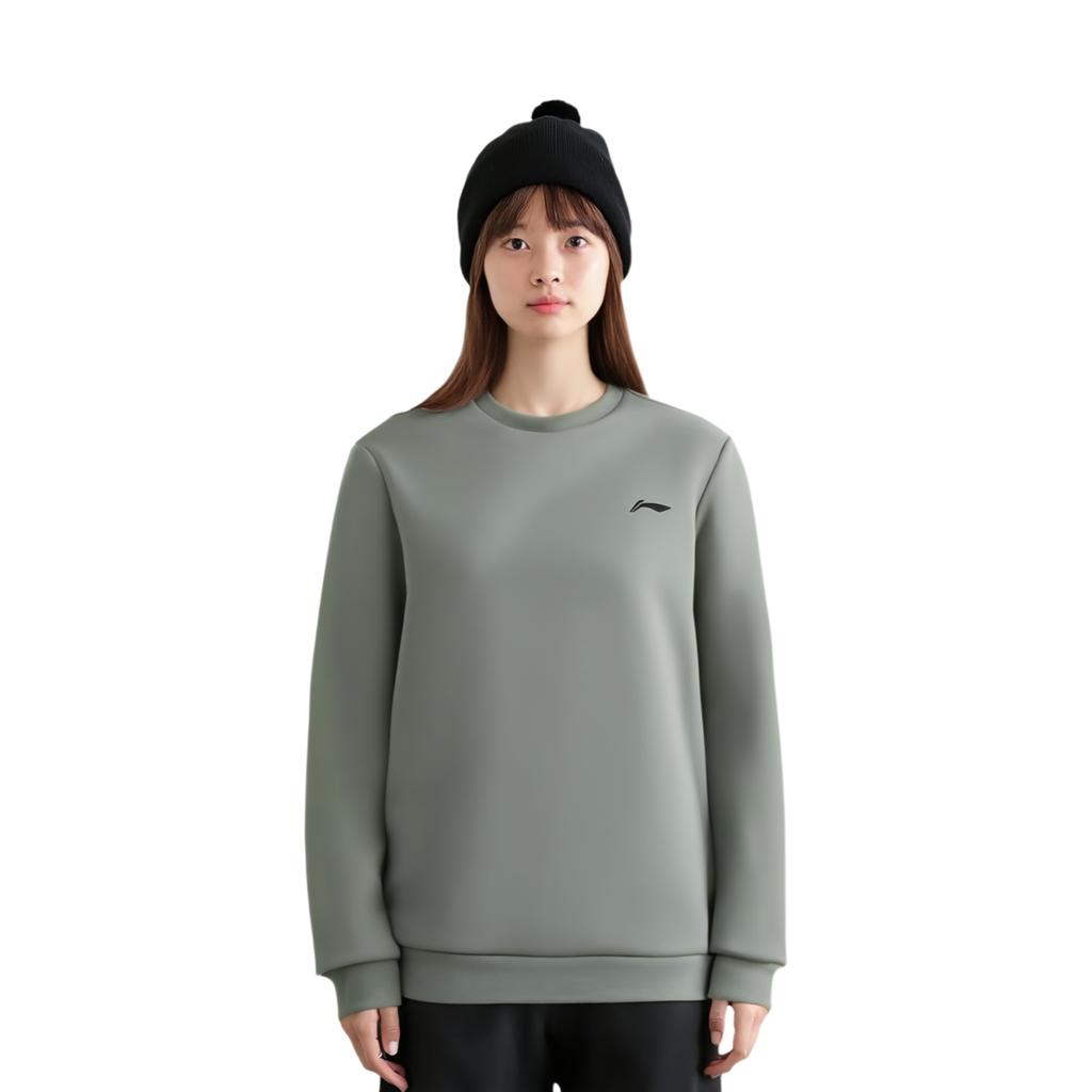 Li Ning Sports Lifestyle Series Round Neck Pullover Casual Comfortable Versatile Sweatshirt Unisex Sweatshirt AWDVE37-1