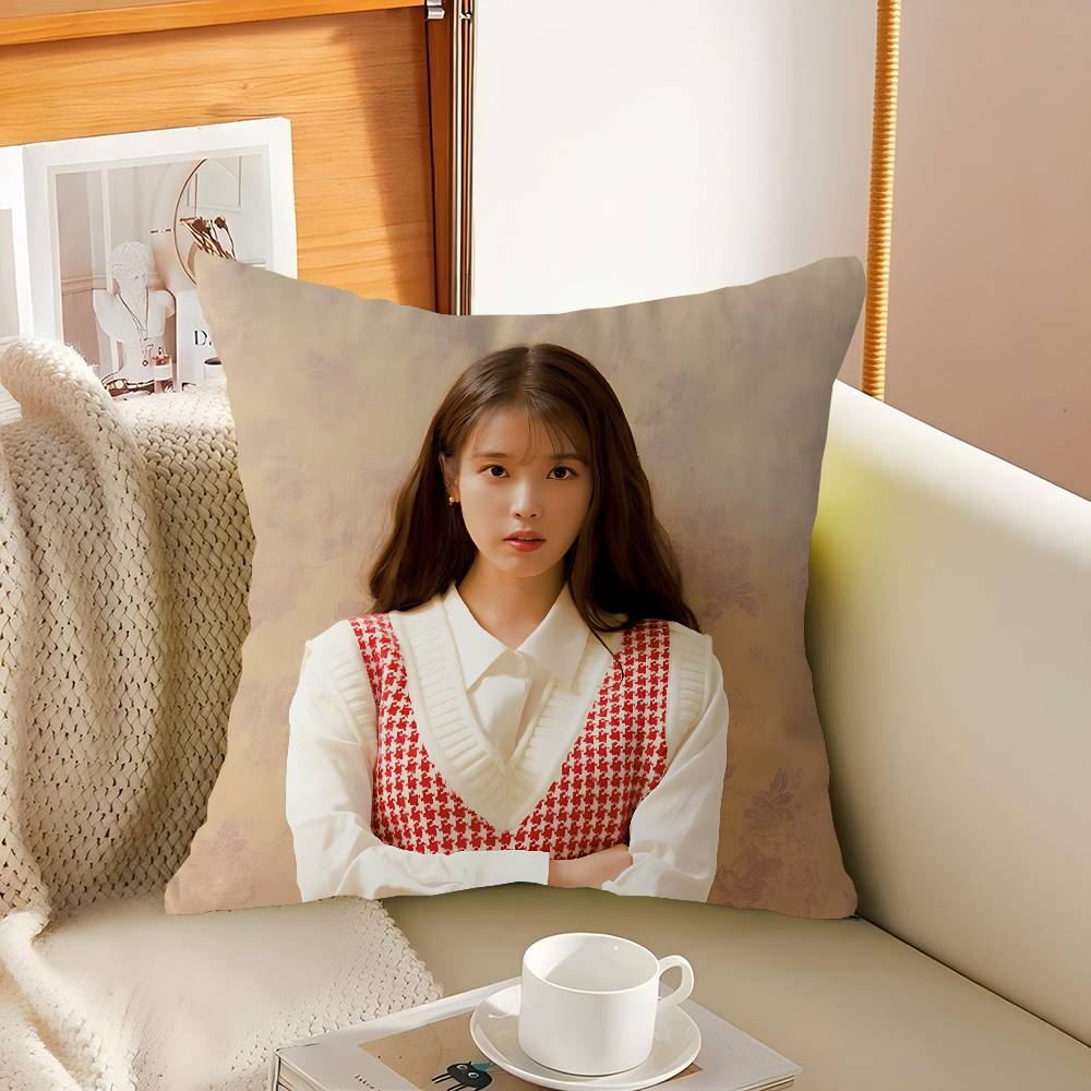 Singer I-IU Photo Pillow Case Throw Pillow Chair Seat Cushion Nap Pillows Home Chair Cushion Seat Soft Pad Pillow Sofa Cushion