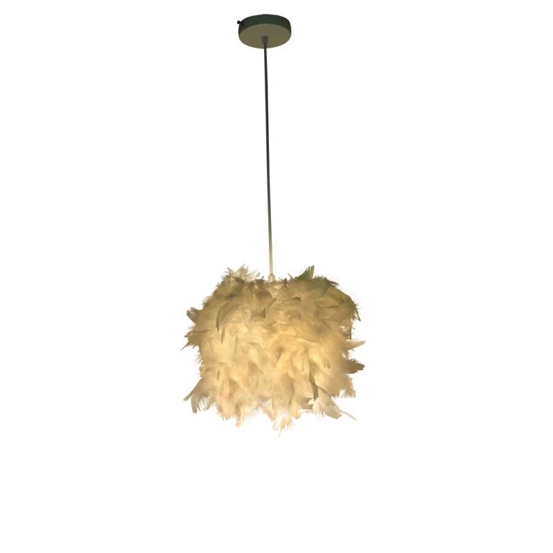 Pendant Lights E27 Feather Romantic Pendant Lamp For Living Room Lighting HangLamp Goose Feather Suspension Luminaire ZM1109