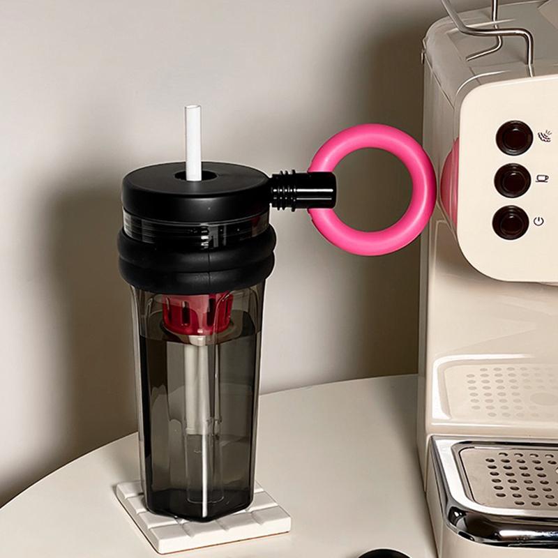 700Ml Summer Cup Milky Tea Cup Cute Wind Belt Straw Water Bottle with Handle Large Capacity Kettle