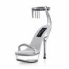 Slim heel sandals women's 2025 summer new high-heeled open-toed sandals women's versatile one-word buckle strap slim heel women