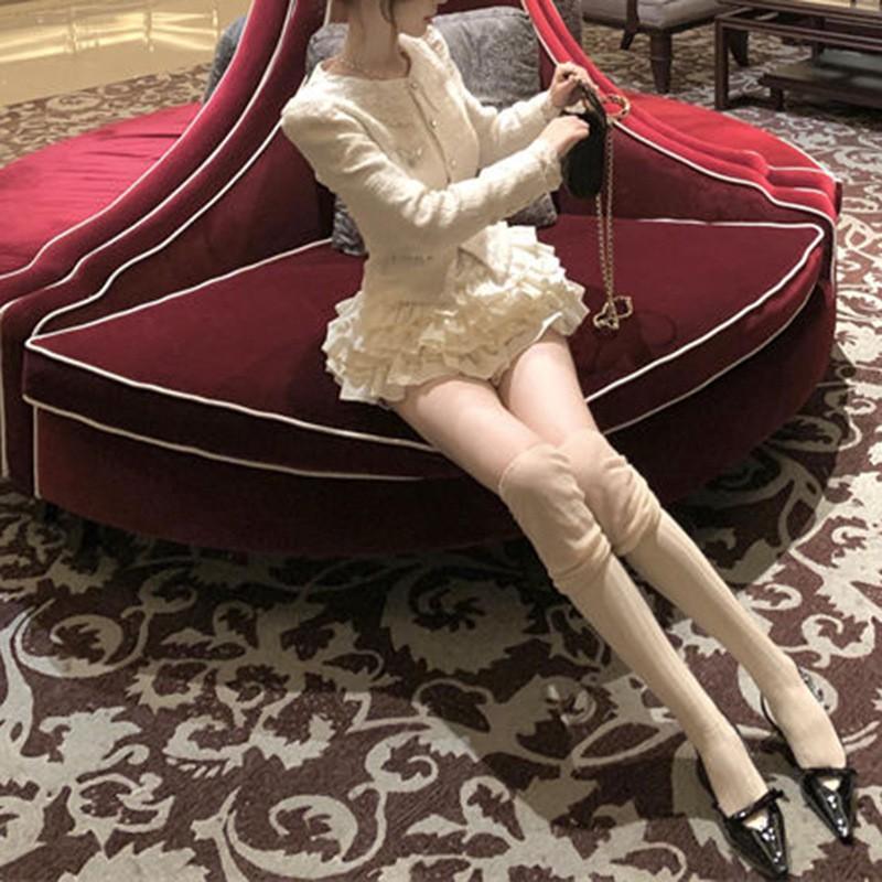 Korean Style Elegant Two Piece Set Women Long Sleeve Jacket High Waist Mini Skirt Outfit