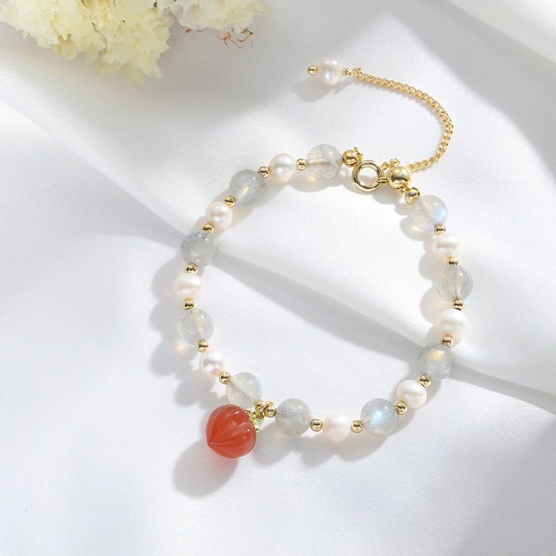 

JYL TS Bracelet Blue Butterfly Cat Eye Style Invokes Calm And Romance Peach [Moonstone] перська-помаранчевий колір