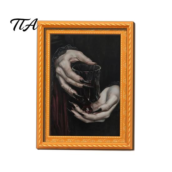 Wooden Fridge Magnets Retro Frame Magnet, Strong Magnetic Decor Kitchen Appliance for Refrigerator, Office Whiteboard Decoration Accessories Photo